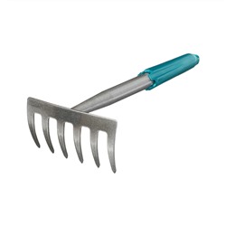 Грабли прямые, 6 зубцов, длина 31 см, прорезиненная ручка