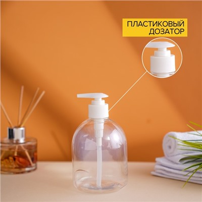 Дозатор для жидкого мыла Доляна, 500 мл, 8.5×17 см, прозрачный