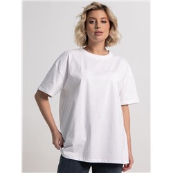 Футболка Ия (белая/стразы) Б15235-4М