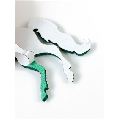 Декор новогодний «Лошадки» на клеевой основе, зеленый, набор 6 шт.