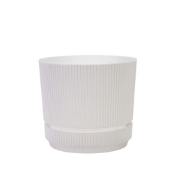 Горшок для цветов «Стрип», 3.9 л, d=20 см, h=17.9 см, пластиковый, с поддоном, белый