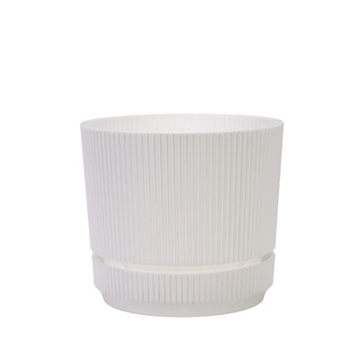 Горшок для цветов «Стрип», 3.9 л, d=20 см, h=17.9 см, пластиковый, с поддоном, белый
