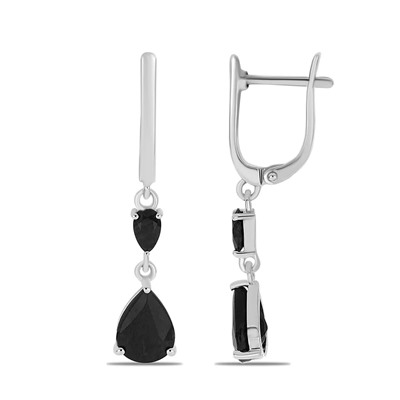 Серьги из серебра сапфир корунд, Малика