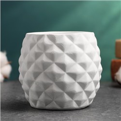Фигурное кашпо для цветов «Ананас», 12×8 см, гипс, белое