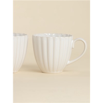 УЦЕНКА Набор кружек «Нимфея», 2 шт., 300 мл, тёплый белый