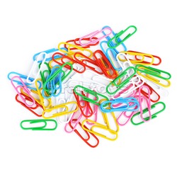 Скрепки металлические овальные цветные 25 мм, 100 шт в картонной коробке
