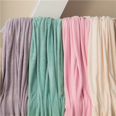 Плед «Этель», 200×220 см, корал-флис, розовый