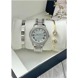 Подарочный набор для женщин часы, 2 браслета + коробка #22853320