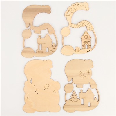 Роспись по дереву «Новый год! Ночник снеговик», набор для творчества