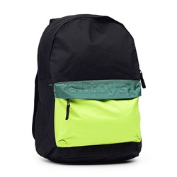 Рюкзак "Street Basic" 16,8 л, черно-зел. 40х28х15см., мягкий, 1 секц. молния универс.