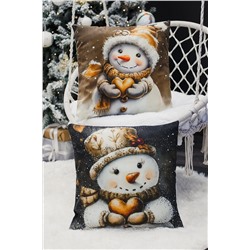 Наволочка декоративная новогодняя 2 шт 3D эффект велюр НАТАЛИ, 1221261