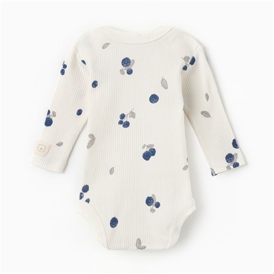 Боди с длинным рукавом «Крошка Я», размер 62-68, молочное