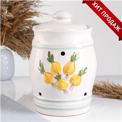 Банка для хранения лука Кунгурская керамика «Глазурь», 4 л, с отверстиями для вентиляции, белая