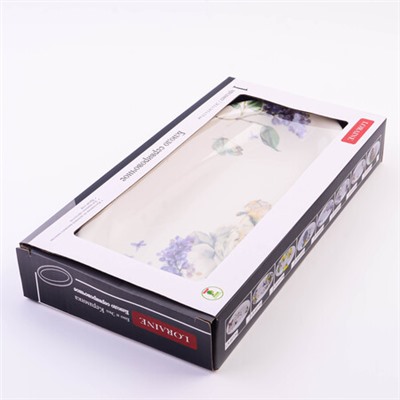 60222 Блюдо сервировочное овальное Букет фантазий доломит LR (х24)