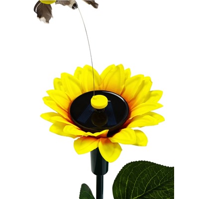 Штекер летающий «Подсолнух с птичкой», на солнечной батарее, МИКС