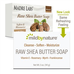 Mild By Nature, кусковое мыло с сырым маслом ши, с витамином E, розмарином, миррой и ладаном, 141 г (5 унций)