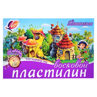 Пластилин мягкий (восковой)  24 цв."Фантазия" картон