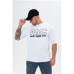 Футболка мужская 8507/1 оверсайз (Белый_nyc)