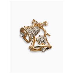 Брошь «Колокольчики», белая в золоте