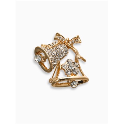 Брошь «Колокольчики», белая в золоте