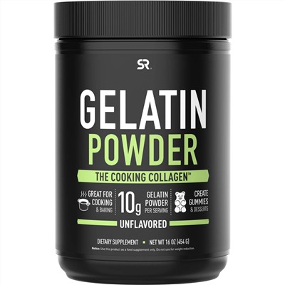 Sports Research, Gelatin Powder, Unflavored, 16 oz (454 g)