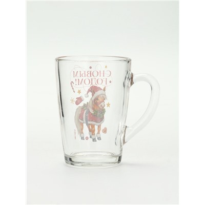 Кружка новогодняя стеклянная «С Новым годом. Пони», 300 мл