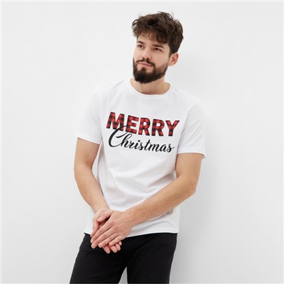 Футболка мужская KAFTAN «Merry Christmas» размер 50, белый