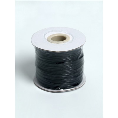 Шнур вощёный из полиэстера d=1.5 мм, L=50 м, чёрный