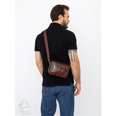 Сумка мужская кожаная 8615S brown Fuxhiniao в Новосибирске