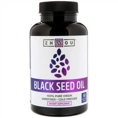 Zhou Nutrition, масло черного тмина, 60 вегетарианских капсул