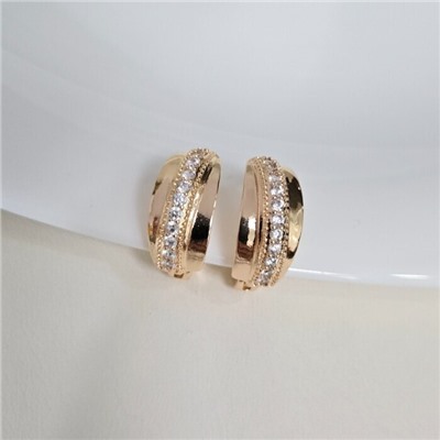 Серьги дорожка ювелирная бижутерия коллекция "Дубай", покрытие позолота, вставка: фианиты, цвет: прозрачный, арт.313.364