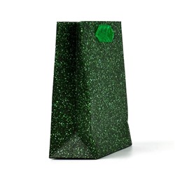 Пакет подарочный новогодний ламинированный «Ёлочка», глиттер, S 12×15×5.5 см