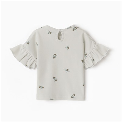 Футболка детская с рюшами «Крошка Я» Olives, рост 62-68, молочная