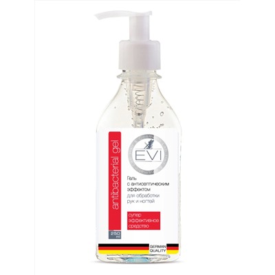 EVI professional Антибактериальный гель для обработки рук и ногтей с дозатором, 250 мл 16857