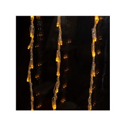 Гирлянда «Водопад» 2×1.5 м, IP20, прозрачная нить, 400 LED, свечение жёлтое, 8 режимов, 220 В