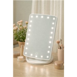 Зеркало с подсветкой KZ-06, 26.5×16×12 см, 22 диода, сенсорная кнопка, белое
