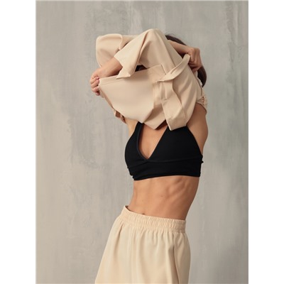 Комплект нижнего белья женский (топ, трусы) Collorista, чёрный, размер 42-44