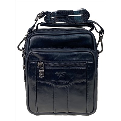 Мужская сумка  из натуральной кожи цвет черный