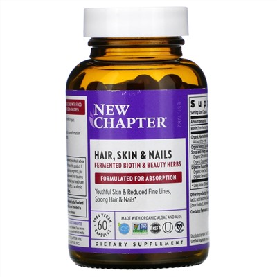 New Chapter, Perfect Hair, Skin & Nails, 60 Vegan Capsules