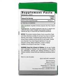 Nature's Answer, Senna, 450 mg, 90 Vegetarian Capsules