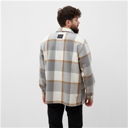 Рубашка мужская в клетку MIST, размер 48, серый