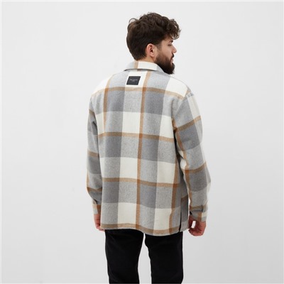 Рубашка мужская в клетку MIST, размер 48, серый