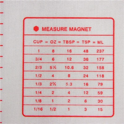 Коврик для выпечки и раскатки теста с разметкой, армированный, силикон, 40×60 см, белый