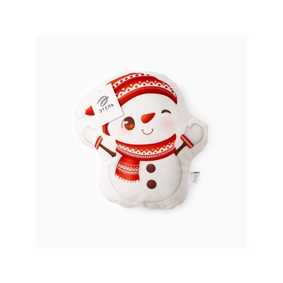 Подушка декоративная новогодняя «Этель. Снеговичок» 30×32 см, велюр