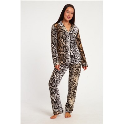 Пижама женская 46538 TM Modalina (Бело-коричневый)