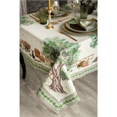 Скатерть Этель Olivia, 220×150 см, 100% хлопок, саржа 190 г/м²