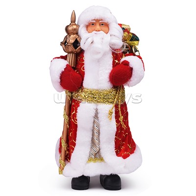 Новогодняя фигурка "Дед Мороз В красной шубке" ПВХ, полиэстер