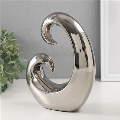 УЦЕНКА Фигурка керамика «Абстракция. Амулет», под серебро, 17×5.5×19 см