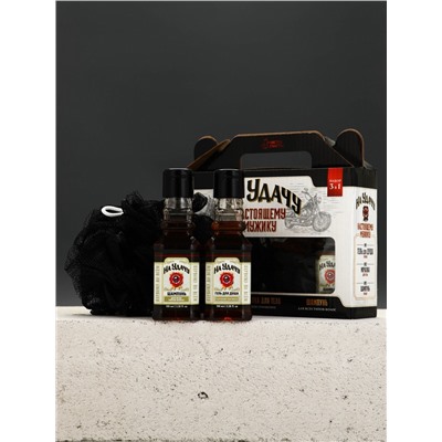 Подарочный набор мужской «На удачу», гель для душа, шампунь для волос, мочалка, Чистое счастье