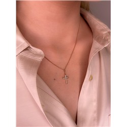 Подвеска-крест из золочёного серебра с фианитами 925 пробы п3-950з200